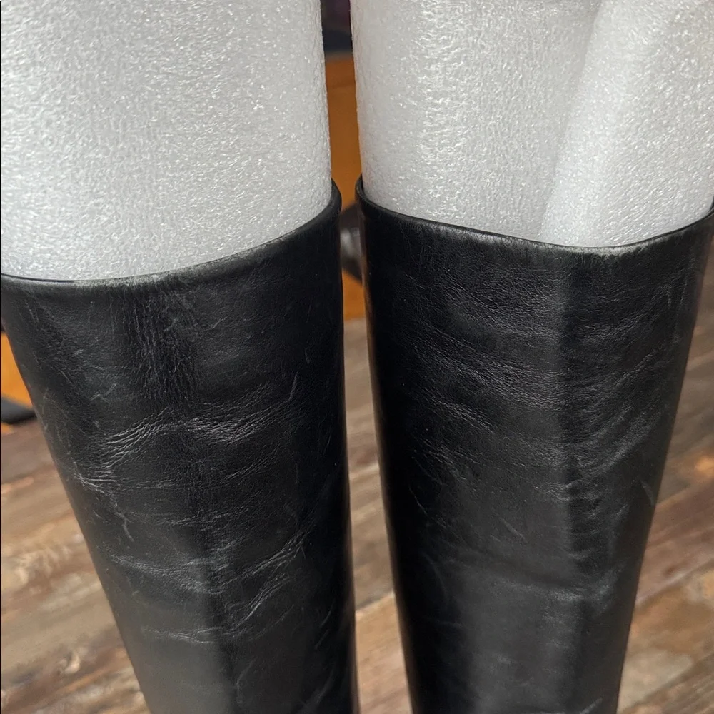 J Peterman black high low heeled riding boot vintage size 6.5 - Picture 12 of 15